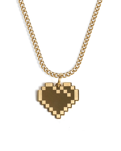 8bit love Necklace (Gold)