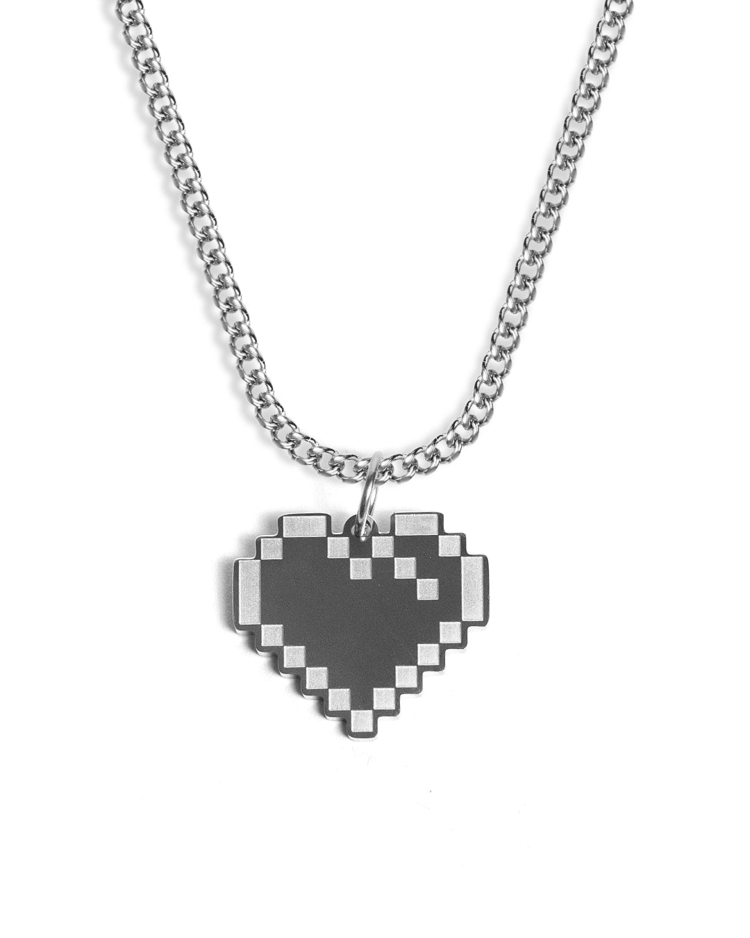 8bit love Necklace (Silver)