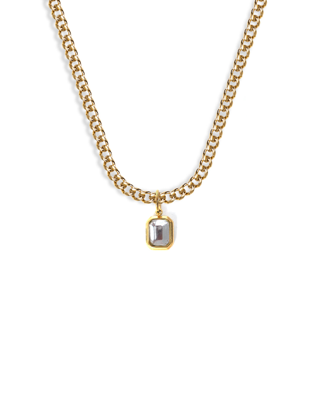 Collier Clear Gemstone (Or)