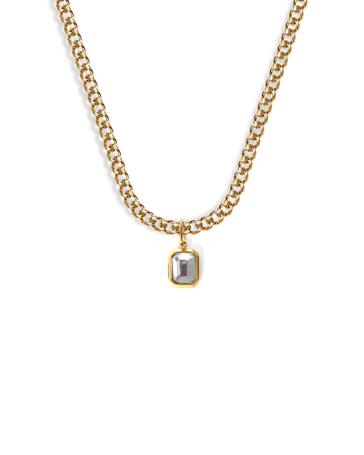 Collier Clear Gemstone (Or)