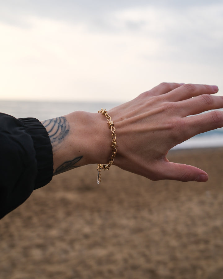 Barbed Wire Bracelet in Gold