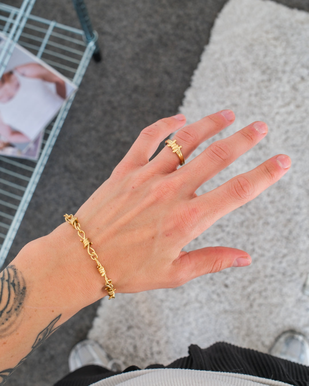 BARBED WIRE RING GOLD - UNSHINEBAR