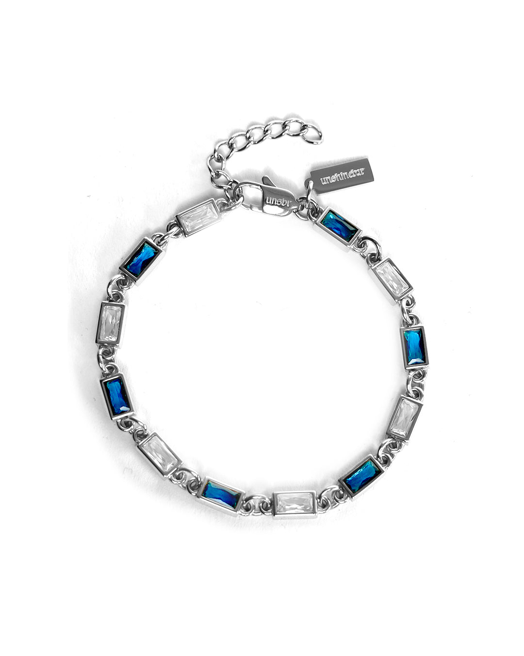 Blue Ocean Gemstone Bracelet (Silver)