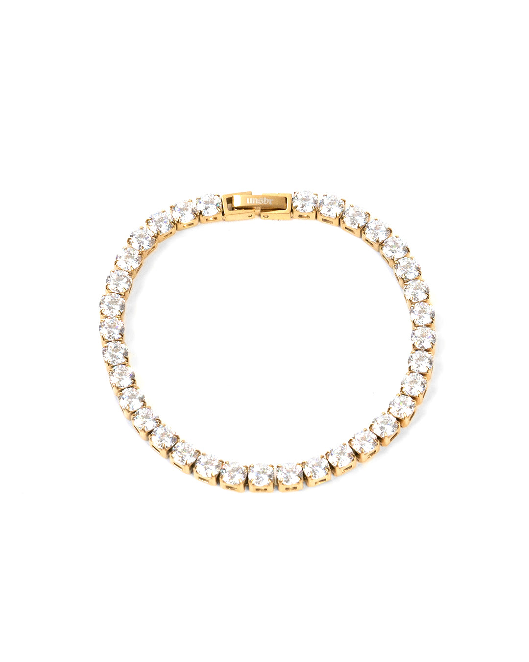 Tennis Bracelet White 5mm (Gold)