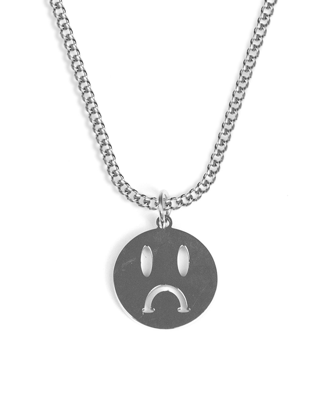 Sad Emoji Necklace (Silver)