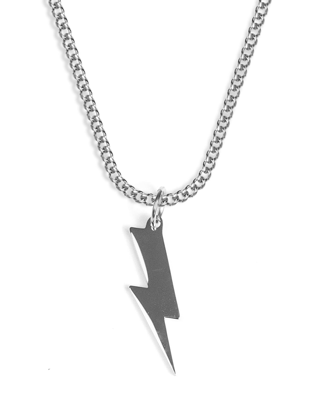 Lightning Bolt Necklace (Silver)