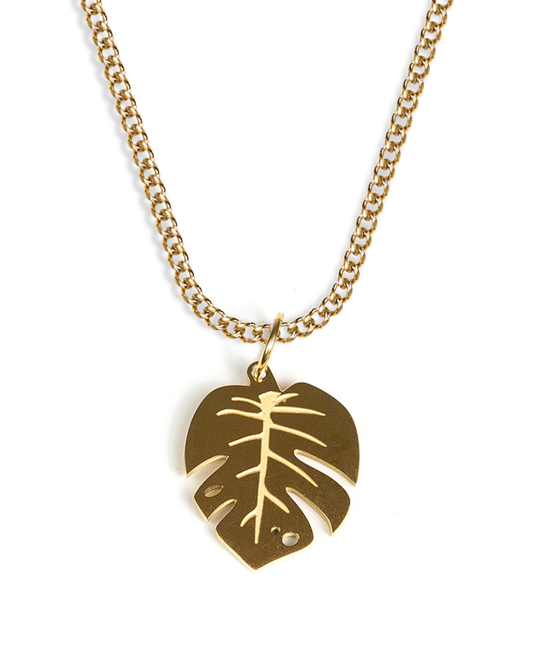 monstera necklace Monstera Necklace (Gold) – UNSHINEBAR