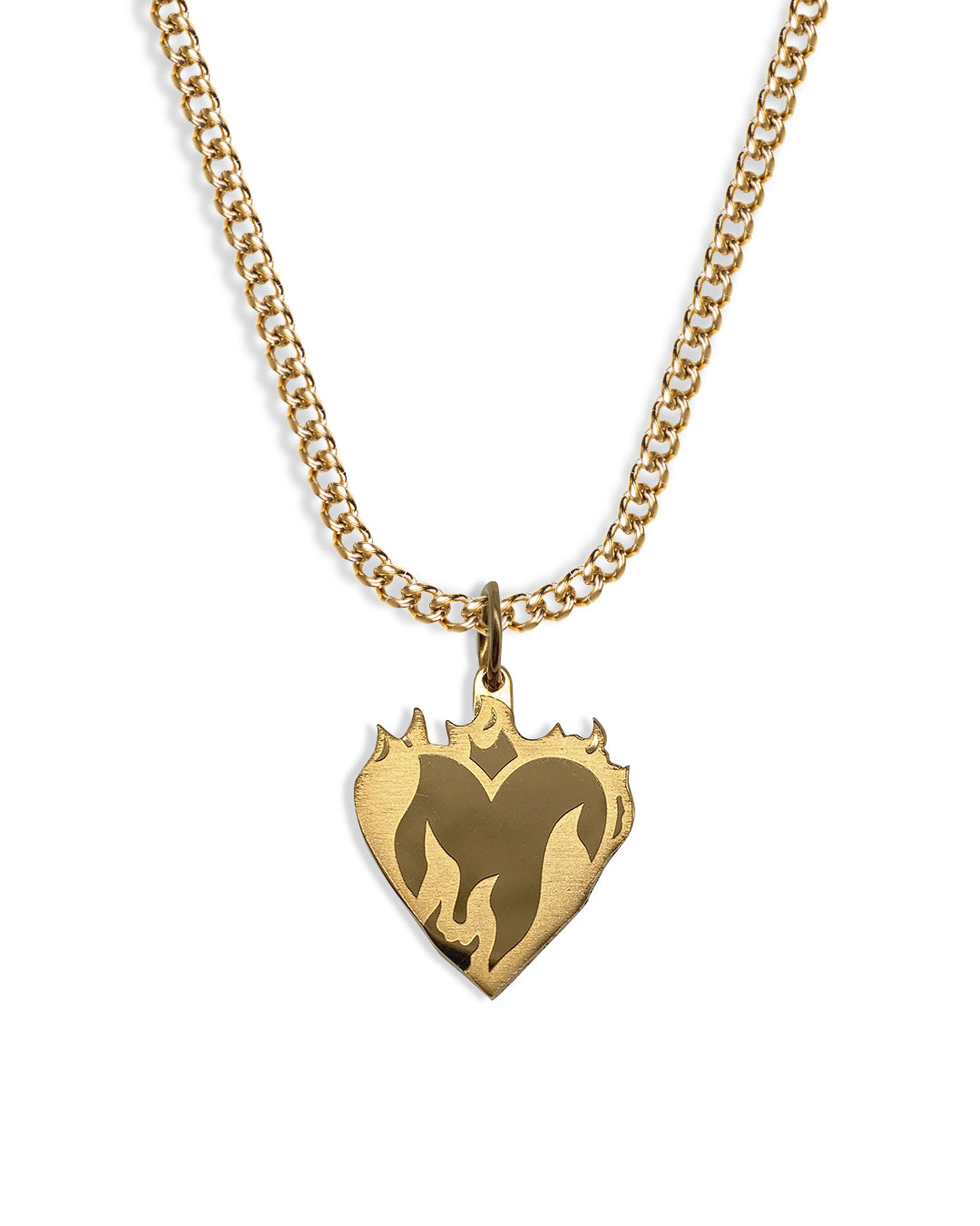 Burning Heart Necklace (Gold)