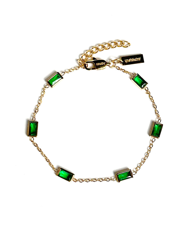 Gemstone Pulsera Verde (Oro)