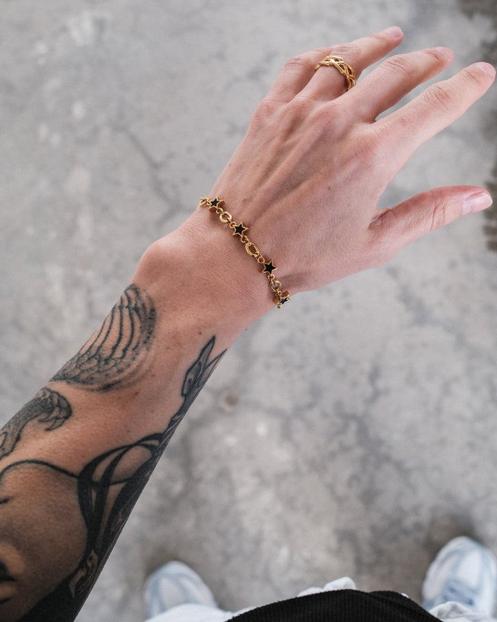 Black Galaxy Star Armband (Gold)
