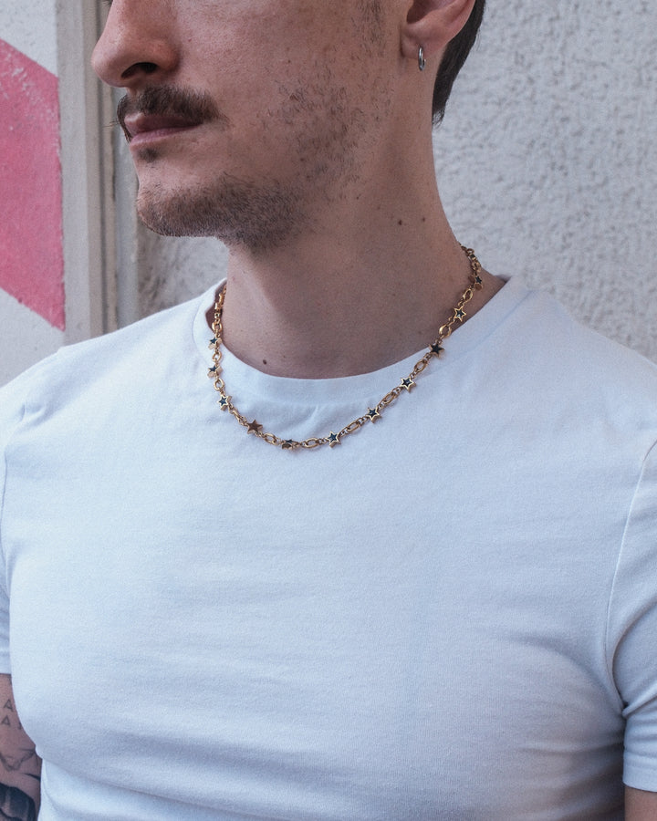 Black Galaxy Star Chain (Gold)