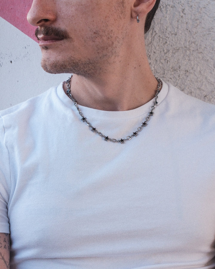 Black Galaxy Star Chain (Silver)