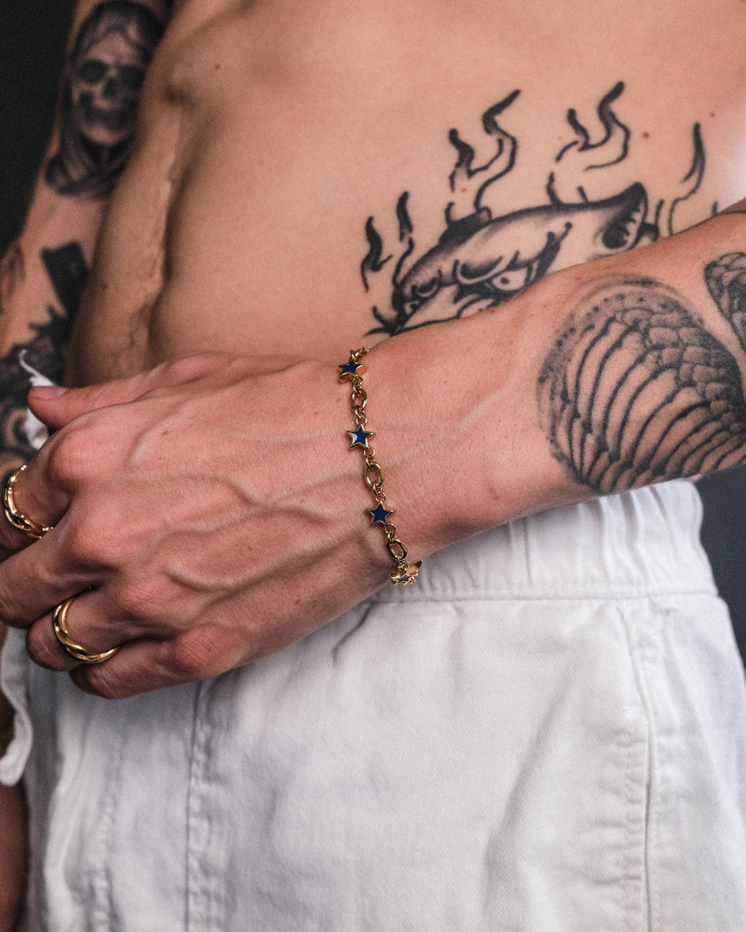 Midnight Blue Star Bracelet (Gold)