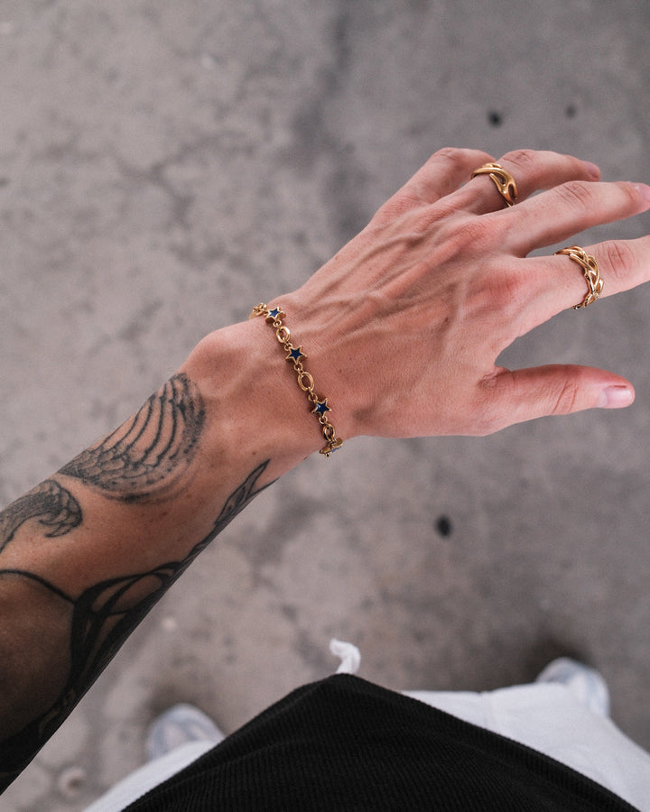 Midnight Blue Star Bracelet (Gold)