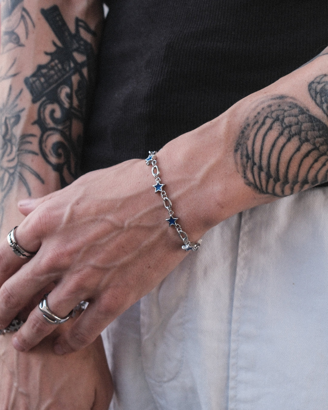 Midnight Blue Star Bracelet (Silver)