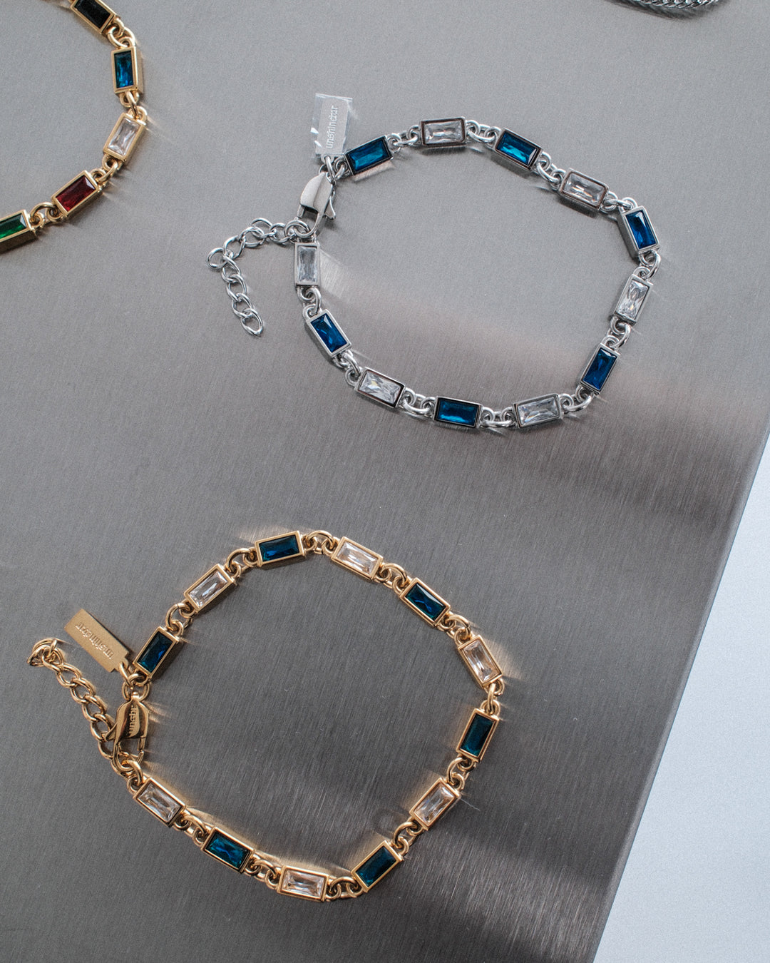 Blue Ocean Gemstone Bracelet (Gold)