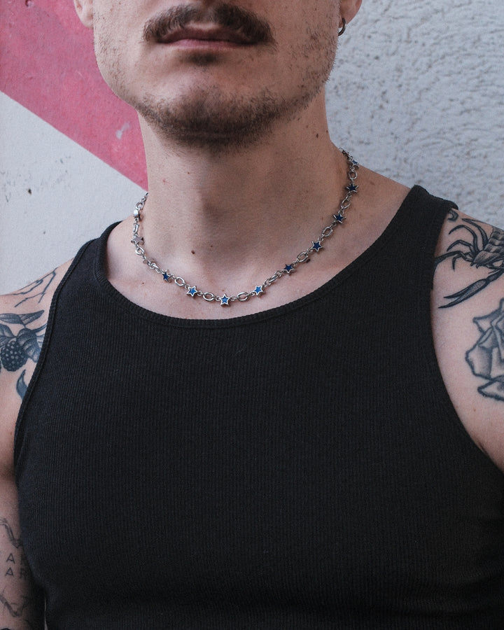 Midnight Blue Star Chain (Silver)
