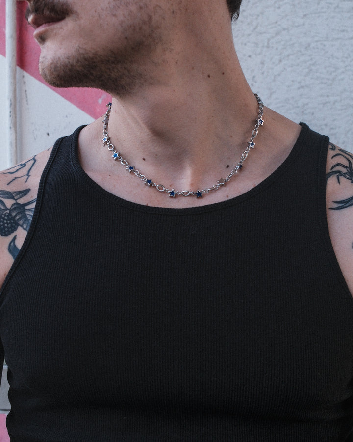 Midnight Blue Star Chain (Silver)