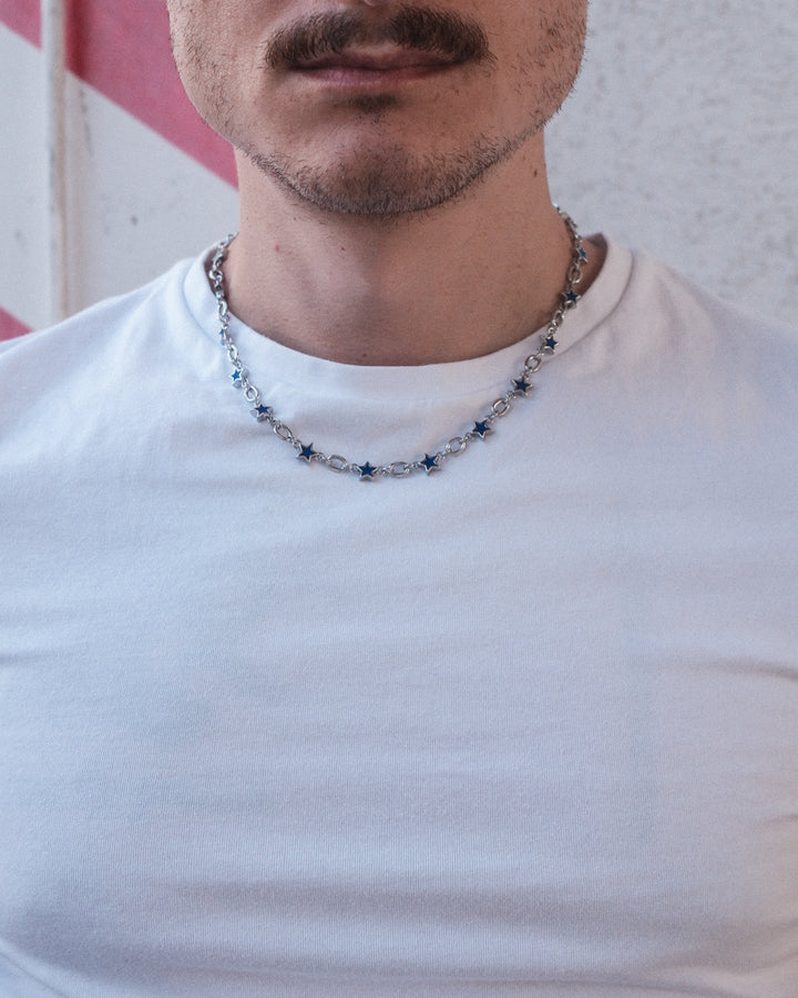 Midnight Blue Star Chain (Silver)