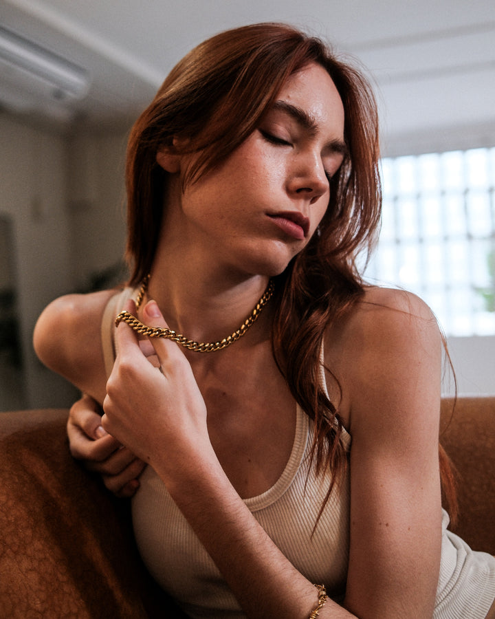 Cuban Chaîne 8mm (Or)