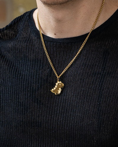 Dinosaur Necklace (Gold)