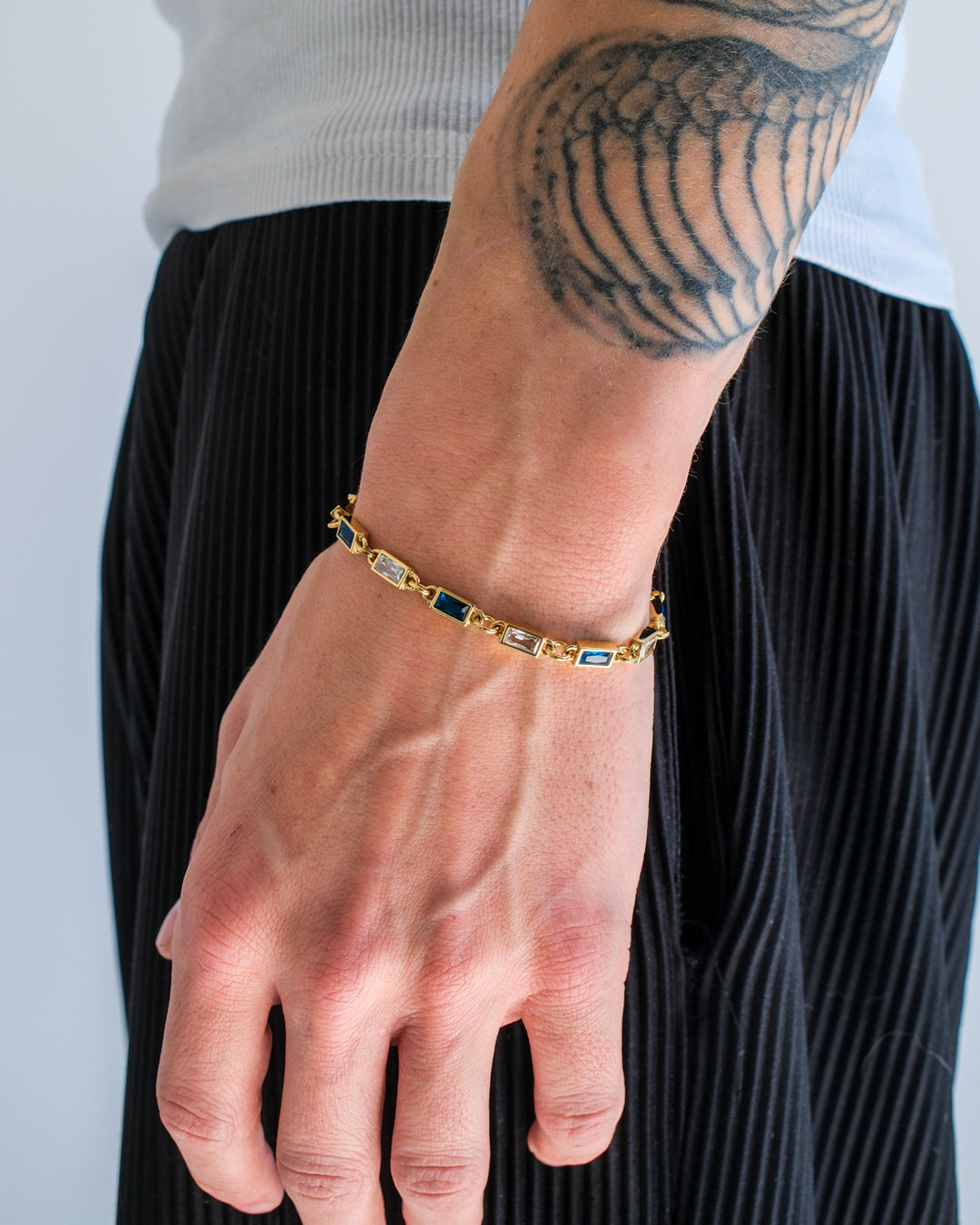 Blue Ocean Gemstone Armband (Gold)