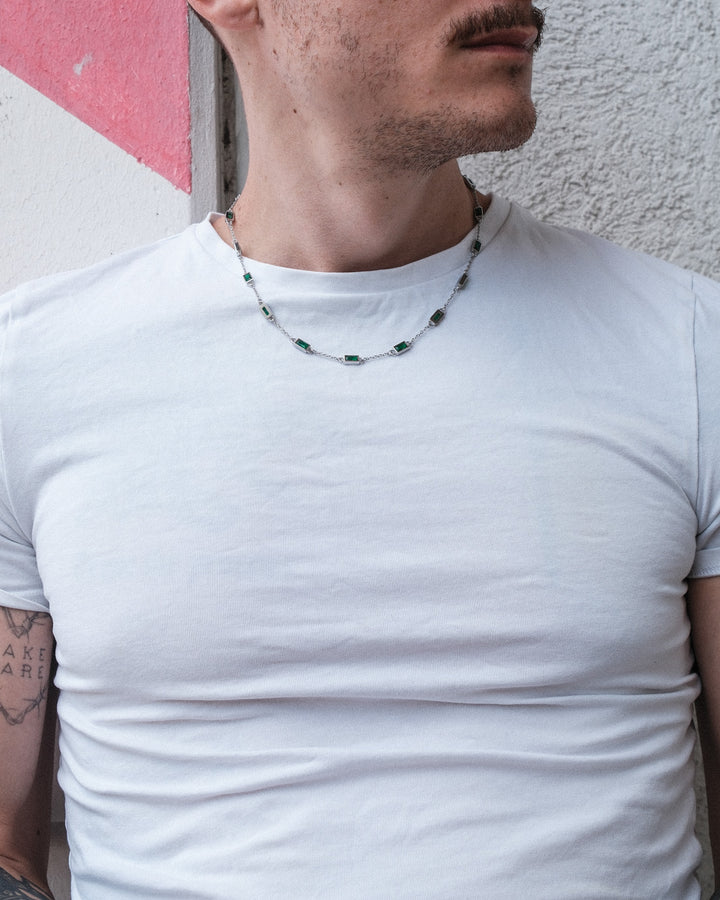 Gemstone Chain Green (Silver)