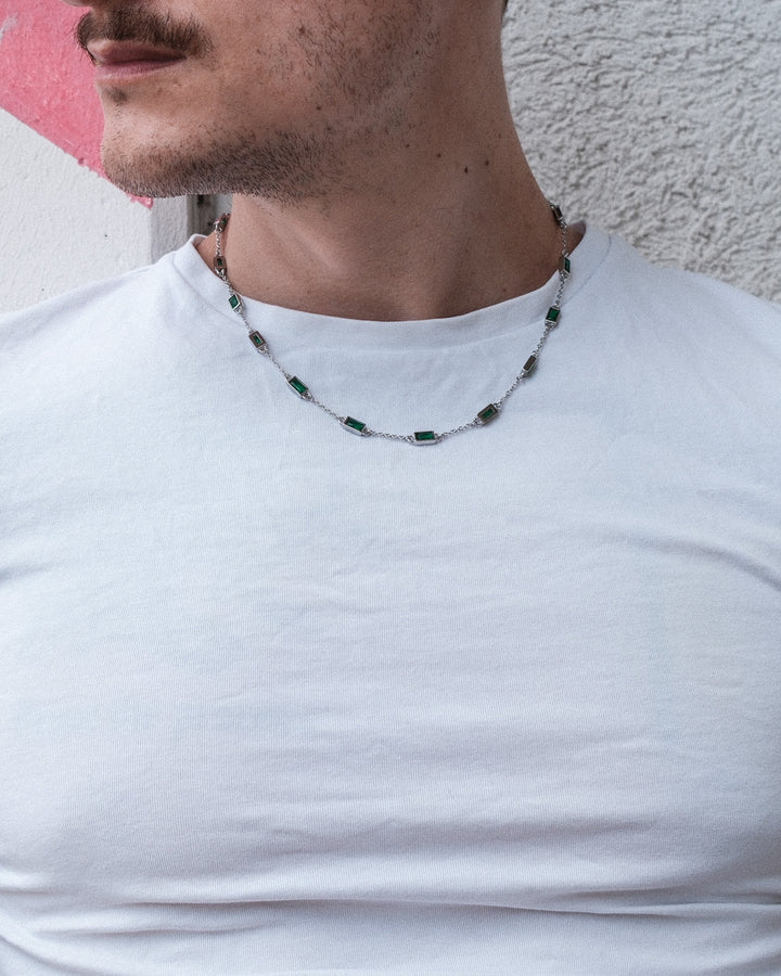 Gemstone Chain Green (Silver)