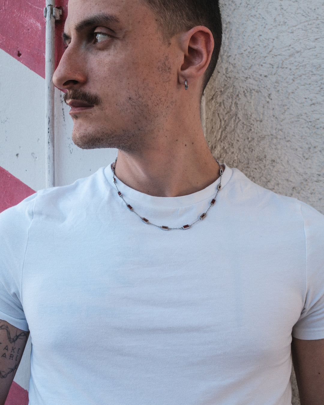 Gemstone Chain Red (Silver)