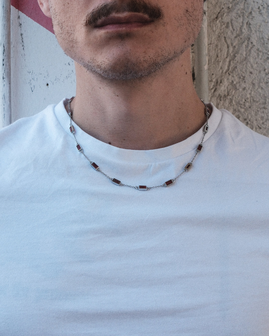 Gemstone Chain Red (Silver)