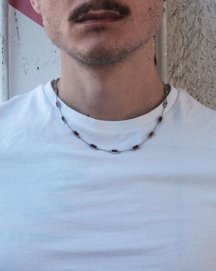 Gemstone Chain Red (Silver)