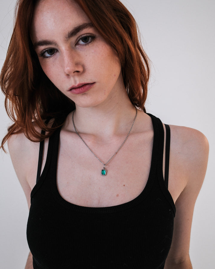 Collier Emerald Green Gemstone