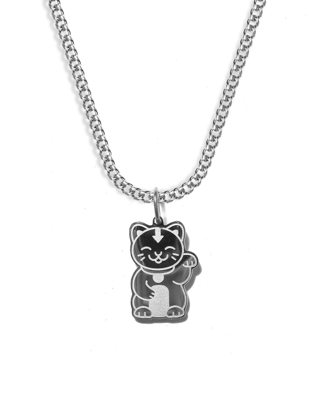 Lucky Cat Necklace (Silver)