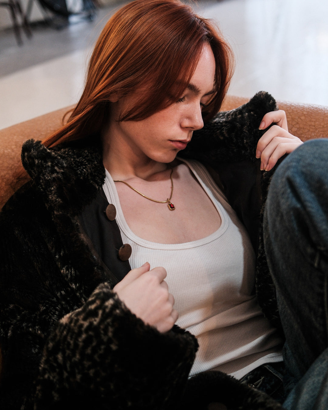 Collar Ruby Gemstone (Oro)