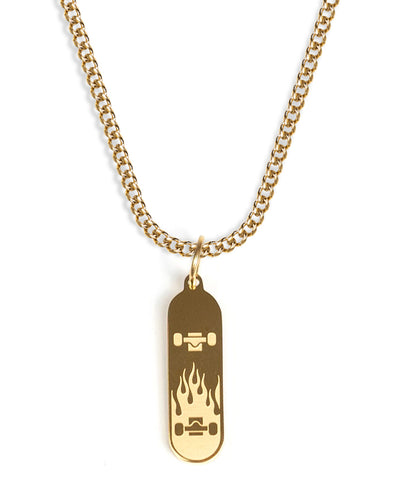 Skateboard Necklace (Gold)