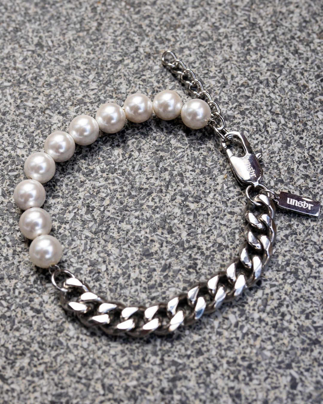 Pearl-Cuban Bracelet (Silver)