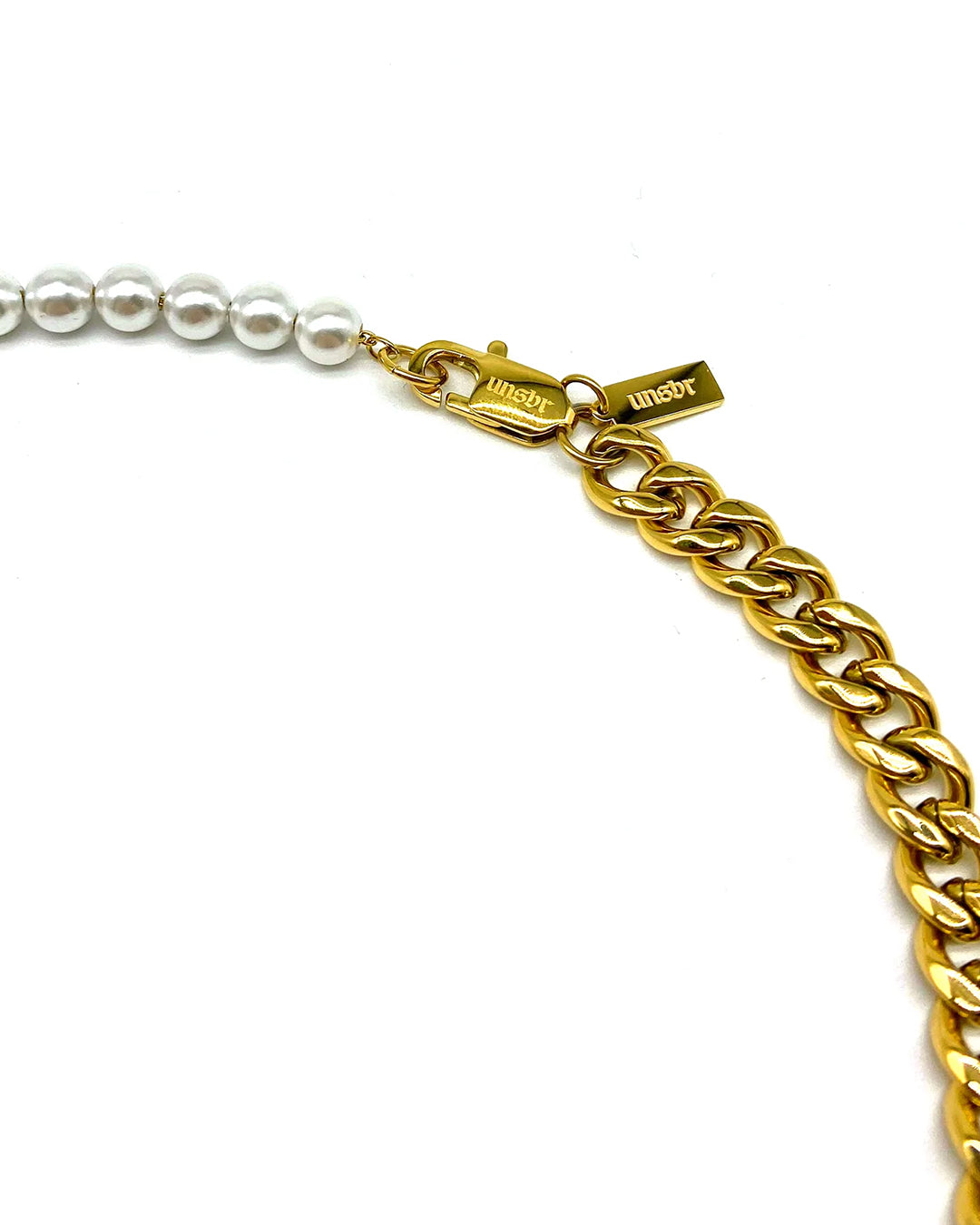 Pearl-Cuban Chain (Gold)