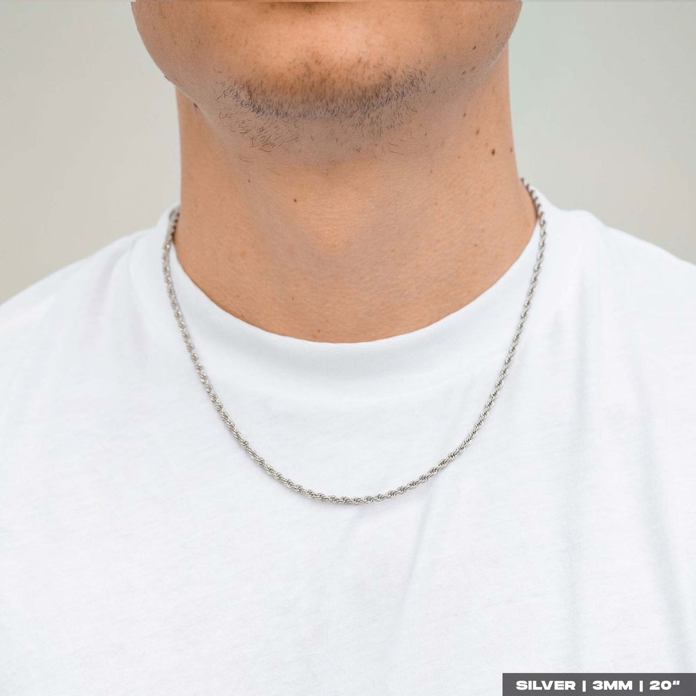 3m Rope Chain Rope Chain 3mm (Silver) – Unshinebar